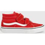 Chlapčenská Skate obuv Vans červenej farby zo semišu vo veľkosti 34 Zľava 
