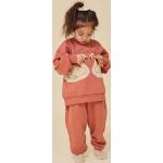 Dievčenské Detské tepláky BIO ružovej farby s jednofarebným vzorom z bavlny do 24 mesiacov v zľave udržateľná móda 