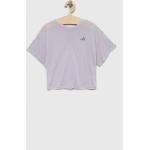 Dievčenské Detské tričká s krátkym rukávom adidas fialovej farby z polyesteru udržateľná móda 