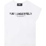 Dievčenské Designer Detské tričká s krátkym rukávom Karl Lagerfeld bielej farby z bavlny do 5 rokov 