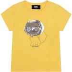 Dievčenské Designer Detské tričká s krátkym rukávom Karl Lagerfeld žltej farby z bavlny 