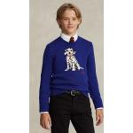 Chlapčenské Designer Detské svetre Ralph Lauren Polo Ralph Lauren modrej farby z bavlny do 13/14 rokov s okrúhlym výstrihom v zľave 