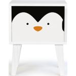 Detské stoly little nice things bielej farby z dreva s motívom: Tučniak 