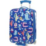 Detské Malé cestovné kufre modrej farby so zábavným motívom z plastu na zips objem 28 l 