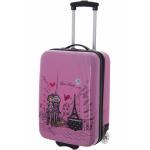 Detské Malé cestovné kufre ružovej farby so zábavným motívom z plastu na zips objem 27 l 