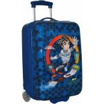 Detské Malé cestovné kufre modrej farby so zábavným motívom z plastu na zips objem 27 l 
