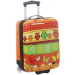 Detské Malé cestovné kufre oranžovej farby so zábavným motívom z plastu na zips objem 28 l 