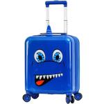Detské Malé cestovné kufre modrej farby so zábavným motívom zo silikónu na zips objem 31 l 