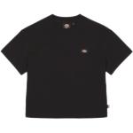 Dámske Tričká s krátkym rukávom Dickies čiernej farby v ležérnom štýle z bavlny v zľave 