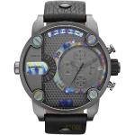 Pánske Náramkové hodinky Diesel čiernej farby s quartz pohonom s koža remienkom s vodeodolnosťou 3 Bar 