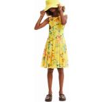 Dievčenské áčkové šaty Desigual Desigual žltej farby z bavlny 