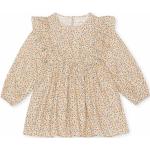 Dievčenské áčkové šaty BIO béžovej farby z bavlny do 24 mesiacov udržateľná móda 
