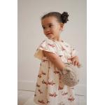 Dievčenské áčkové šaty BIO béžovej farby z bavlny do 10 rokov v zľave udržateľná móda 