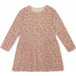 Dievčenské áčkové šaty BIO ružovej farby z bavlny do 24 mesiacov v zľave udržateľná móda 