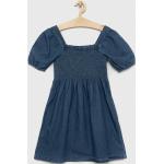 Dievčenské áčkové šaty GAP modrej farby z bavlny 