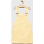 Dievčenské riflové šaty Guess žltej farby z bavlny 