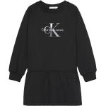 Dievčenské áčkové šaty Calvin Klein Jeans čiernej farby z bavlny 