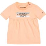 Dievčenské áčkové šaty Calvin Klein Jeans oranžovej farby z bavlny do 24 mesiacov 