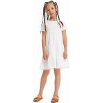 Dievčenské áčkové šaty Desigual Desigual bielej farby z viskózy do 12 rokov v zľave 
