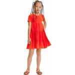 Dievčenské áčkové šaty Desigual Desigual oranžovej farby z viskózy v zľave 
