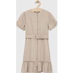 Dievčenské áčkové šaty Guess béžovej farby z lyocellu v zľave udržateľná móda 