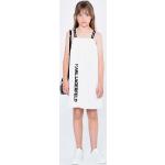 Designer Dievčenské šaty s potlačou Karl Lagerfeld bielej farby z viskózy 