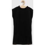 Designer Dievčenské šaty Karl Lagerfeld čiernej farby z polyesteru 