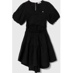 Dievčenské áčkové šaty čiernej farby z bavlny do 12 rokov v zľave 