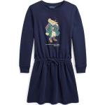 Designer Dievčenské áčkové šaty Ralph Lauren Polo Ralph Lauren tmavo modrej farby z bavlny v zľave 