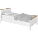 Jednolôžkové postele hnedej farby v elegantnom štýle z dubového dreva s úložným priestorom 