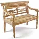Záhradné lavičky divero s tropickým vzorom z teakového dreva pre 2 osoby 