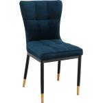 Jedálenské stoličky Kondela modrej farby s prešívaným vzorom z kovu v zľave 