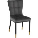 Jedálenské stoličky Kondela tmavo šedej farby s prešívaným vzorom z kovu v zľave 