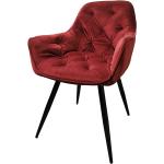 Jedálenské stoličky červenej farby zo zamatu 