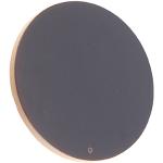 Vonkajšie nástenné svietidlá Qazqa tmavo šedej farby z plastu okrúhle v zľave 