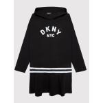 Designer Denné šaty DKNY čiernej farby zo syntetiky v zľave 