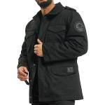 Pánske Zimné bundy čiernej farby v streetwear štýle na zips 