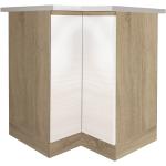 Rohové skrinky Kondela bielej farby v modernom štýle z dubového dreva vysoko lesklý povrch 