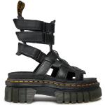 Dámske Kožené sandále Dr. Martens čiernej farby vo veľkosti 36 s motívom Gladiator v zľave na leto 