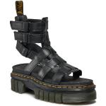 Dámske Kožené sandále Dr. Martens čiernej farby vo veľkosti 40 s motívom Gladiator v zľave na leto 