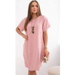 Dress with pockets and pendant dark powder pink