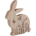 Veľkonočné dekorácie hnedej farby so zábavným motívom z dreva s motívom: Zajac v zľave s výškou 19 cm 