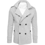 Pánske Zimné kabáty dstreet sivej farby z bavlny vo veľkosti XXL na gombíky Kapucňa v zľave 
