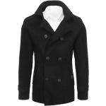 Pánske Zimné kabáty dstreet čiernej farby v biznis štýle z bavlny na gombíky 