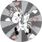 Okrúhle koberce Dywany Łuszczów sivej farby s motívom Meme  / Theme Jednorožec 