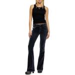 Dámske Bootcut jeans Diesel čiernej farby rozšírené z denimu so šírkou 26 s dĺžkou 32 na zips nízky pás s opaskom 
