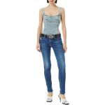 Dámske Slim Fit jeans Diesel modrej farby super skinny z denimu so šírkou 27 s dĺžkou 32 na zips nízky pás 