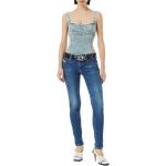 Dámske Slim Fit jeans Diesel modrej farby super skinny z denimu so šírkou 27 s dĺžkou 34 na zips nízky pás 