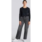 Dámske Straight Fit jeans Gant čiernej farby v klasickom štýle z bavlny 