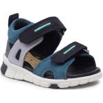 Chlapčenské Kožené sandále Ecco Mini Stride tmavo modrej farby vo veľkosti 19 v zľave na leto 